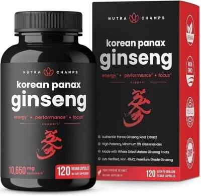 Red Panax Ginseng Capsules | Extra Strength Ginsenosides for Energy For Unisex - Image 1 of 4