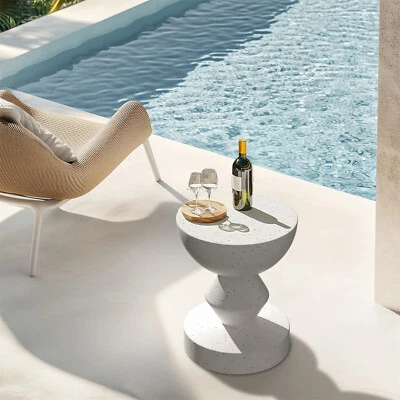 Modern Concrete Side Table for Living Room Cafe Sofa Side End Table Stool 18 lbs - Image 1 of 4