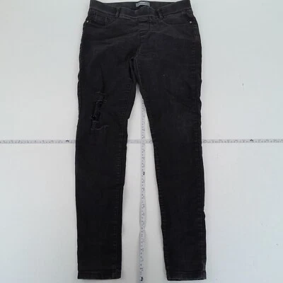 Dorothy Perkins Jeggings 10 R Grey Womens Eden Ankle Grazer Skinny Distressed — 第 1/4 张图片