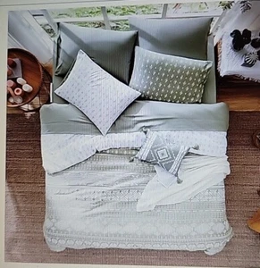 Geniospin Olive Green Full Comforter Set Bed In Bag Boho Aztec 8 Piece... - Picture 1 of 9