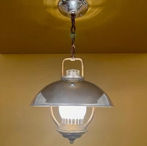 Vintage Lighting 1940s aluminum and brass kitchen light - Picture 1 of 5