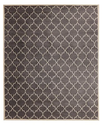 Alfombras acolchadas 100 % lana hechas a mano estilo moderno contemporáneo gris diseño Scroll Foto 1 de 4