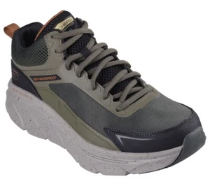 Extra Wide Fit Man Skechers Relaxed Fit D'Lux Walker 232953 Olive/Orange New - Picture 1 of 6