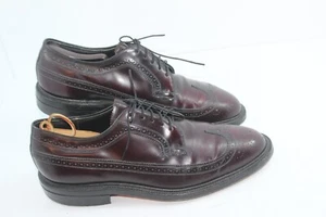 JOHNSTON & MURPHY HERITAGE MADE IN USA SIZE 10.5 E WINGTIP BURGUNDY IN GREAT CON - Picture 1 of 11