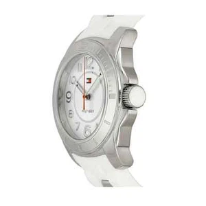Tommy Hilfiger Women’s Watch 1781306 Quartz White Silicone Strap Silver 36mm - Picture 1 of 2