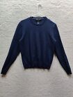 Bloomingdale's 100% Merino Wool Men's Classic Fit Navy Pullover Sweater Size M