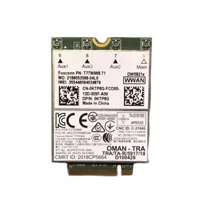 Dell DW5821e T77W968 Latitude 5420 Snapdragon X20 LTE HSDPA 150Mbs 5G Wlan Card - Picture 1 of 2
