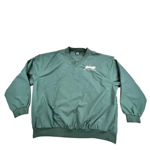 Vintage Budweiser Pullover Mens XL Green Windbreaker Golf Jacket Lightweight - Picture 1 of 12