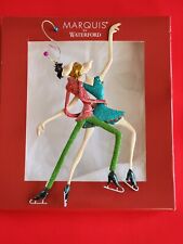Marquis By Waterford Xmas Ornament 9" Ice Skating Couple Giddie on Ice Art Boxed