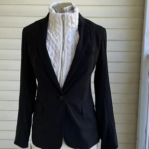Chaqueta Blazer Aqua Bloomingdales Negra En Capas con Suéter Pescador Marfil XS - Imagen 1 de 14