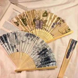 Folding Hand Fan Dance Hand Fans Chinese Art Crafts Gift Bamboo Rib Fan Party - Picture 1 of 39