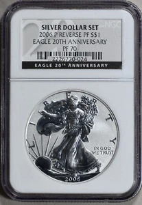 2006-P American Silver Eagle 20th Anniversary Reverse Proof PF70 NGC - Picture 1 of 2