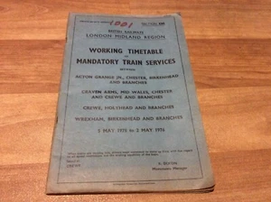 1975 BRITISH RAILWAYS- LONDON MIDLAND VINTAGE TIMETABLE (120 PAGES)- F\ POST UK - Picture 1 of 11