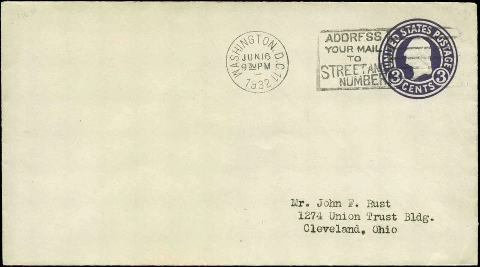 U436f  UPSS #2592-29 3c Washington, DC  First Day Cover - Image 1 of 1