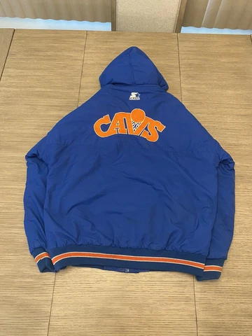 VINTAGE 90s CLEVELAND CAVALIERS CAVS NYLON NBA STARTER JACKET HOODIE LARGE Read Cover