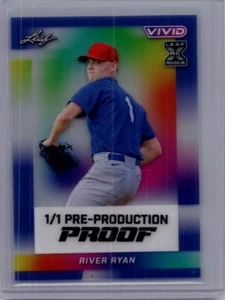 River Ryan 2024 Hoja Béisbol 1/1 Pre Producción Prueba - Imagen 1 de 1