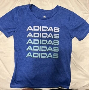Adidas Boys Blue Size 7 Logo T-shirt - Picture 1 of 4