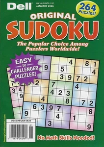 Dell Original Sudoku Puzzles January 2026 Digest Size - Picture 1 of 1