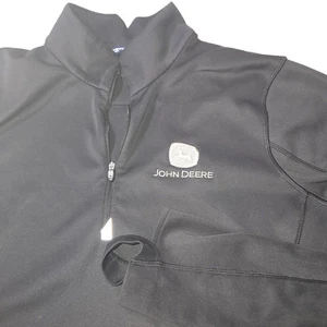 Maglione donna Cutter & Buck nero John Deere Traverse quarto di zip XXL - Foto 1 di 7