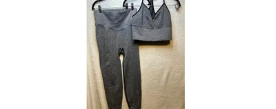 Victoria's Secret PINK Active Seamless Gray Leggings &Longline Sports Bra Medium - Image 1 of 4