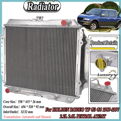 Radiator Fits 1987~97 Holden Rodeo TF G1 G3 G6 2.6L 2.2L G7 PETROL 4CYL AT MT. - image 1 of 4