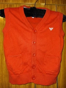 Armani Junior Weste Kinder Baby Rot Baumwolle Wolle 2A/94 Cm - Bild 1 von 7