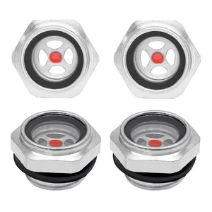 4 Stück Luftkompressor Öl Schauglas 1/2 Zoll NPT Öl Flüssigkeit Füllstandsanzeige Stecker Thr - Bild 1 von 3