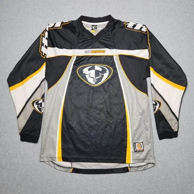 VINTAGE Thor Motocross Jersey Large Black Gray Long Sleeve Racing Dirtbike Y2K - Image 1 of 4