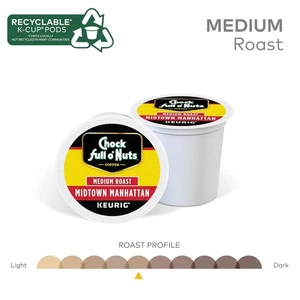 Chock Full O' Nuts Midtown Manhattan Kaffee 18 bis 144 Keurig K Tasse Wählen Sie jede Größe - Bild 1 von 3