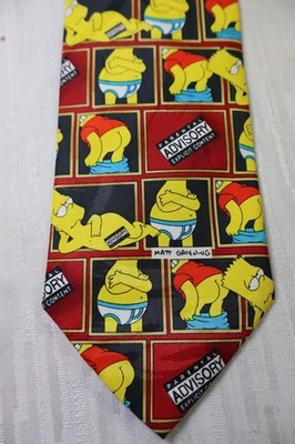 THE SIMPSONS TIE CRAVATTA NECKTIE  VINTAGE CLASSIC HOMER BART - Imagen 1 de 4