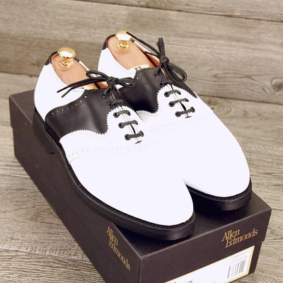 *NIB* $355 Allen Edmonds LINWOOD Golf  9 E  White/Black * new Cedar Trees - Image 1 of 4