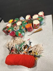Vintage Pre-Cut Rug Yarn Acrylic Latch Hook Mixed Lot New Vintage Bucilla + - Picture 1 of 6