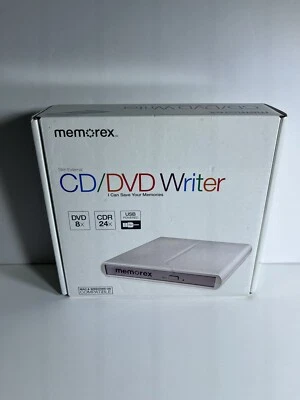 Slim External CD DVD Writer Drive Burner Reader Player PC Mac Memorex - Image 1 of 4