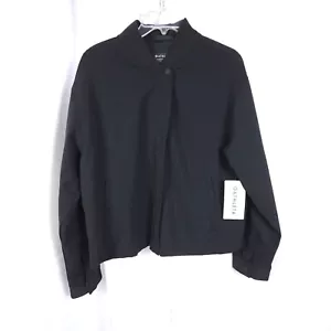 NWT Athleta Women's Large Black Full Zip Crop Endless Bomber Jacket - Picture 1 of 8