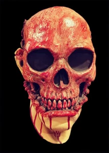 Bloody Half Wit Corpse Skull Gory Halloween Mask - Picture 1 of 4