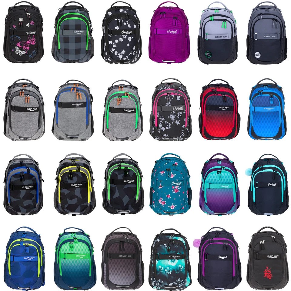 Schulrucksack Rucksack Jungen Mädchen Elephant Signature Hero Daypack + Heftbox - Bild 1 von 4