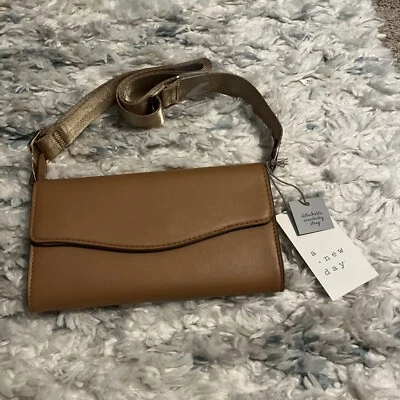 Новый новый день женский бумажник со съемным ремешком через плечо коричневый (подходит для телефона) - Изображение 1 из 4