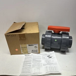 Nibco Chemtrol 3" S45TB-V Ball Valve, Socket TB, PVC FKM - 🆕 - Picture 1 of 15