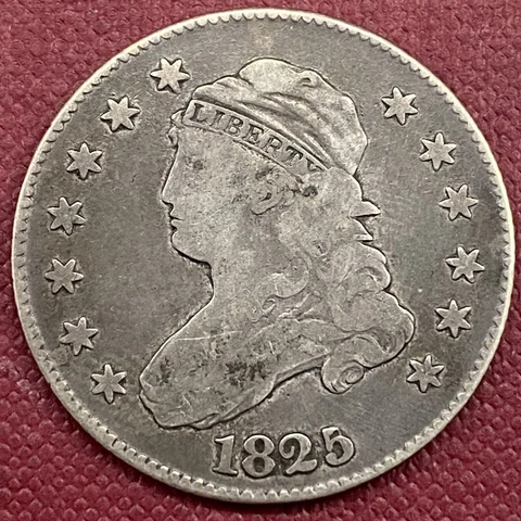 1825/4/2 Capped Bust Quarter 25c 1825 Overdate Better Grade #53348 Cover