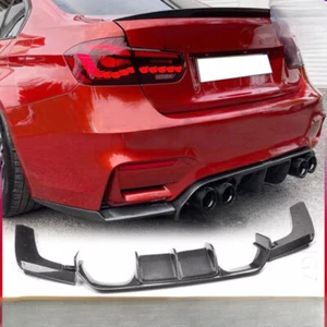REAL CARBON Fiber Rear Bumper Diffuser Lip Refit for BMW F80 M3 F82 F83 M4 15-19 - Picture 1 of 16
