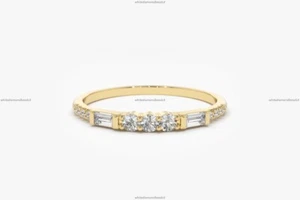 0.23 Ct Diamond Unique Equilibrium Art Deco Diamond Ring 14k Gold Fine Jewelry - Picture 1 of 6