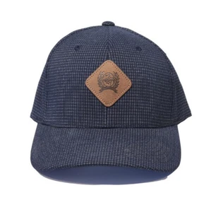 Gorra Cinch Hat Elastizada Flexfit Ajustada S M Cuero Azul Logotipo Parche Bordado Negro - Imagen 1 de 15