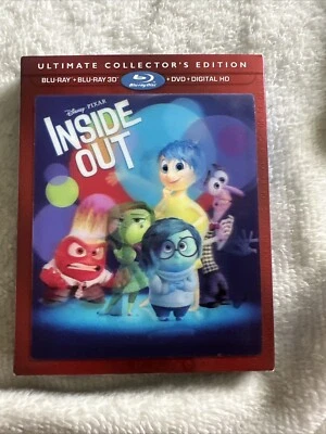 INSIDE OUT 3D + Blu-ray + DVD+ Digital Copy LENTICULAR SLIPCOVER Pixar Disney - Image 1 of 4