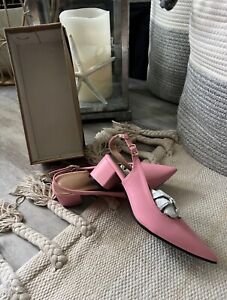Brandneu mit Etikett wunderschöne rosa Kleid Schuh quadratischer Absatz Slipper Schuhe EU 36