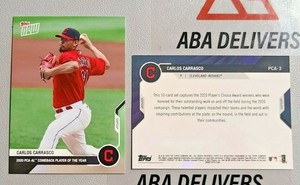 2020 Topps Now #PCA-3 Carlos Carrasco AL Comeback Players Choice Award /219 made