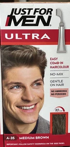 Just for Men Ultra, Haarfärbemittel Farbe A35 mittelbraun einfach anzuwenden Kamm in - Bild 1 von 1