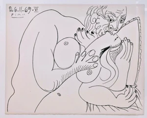 Pablo PICASSO: Coppie e nudi femminili, 1969, edizione, Atelier Mourlot - Picture 1 of 2