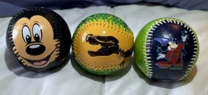 2)Walt Disney World Mickey Mouse souvenir baseball balls And 1) Trex Dinosaur BB - Picture 1 of 9