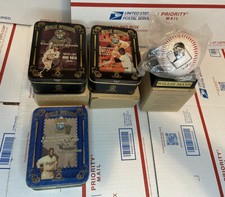 4 Avon Metallic Impressions Metal Card Sets Babe Ruth, Willy Mays Ball - READ