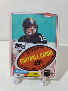1981 Topps Football Cello Pack 27 Karten Terry Bradshaw Steelers auf der Vorderseite - Bild 1 von 6